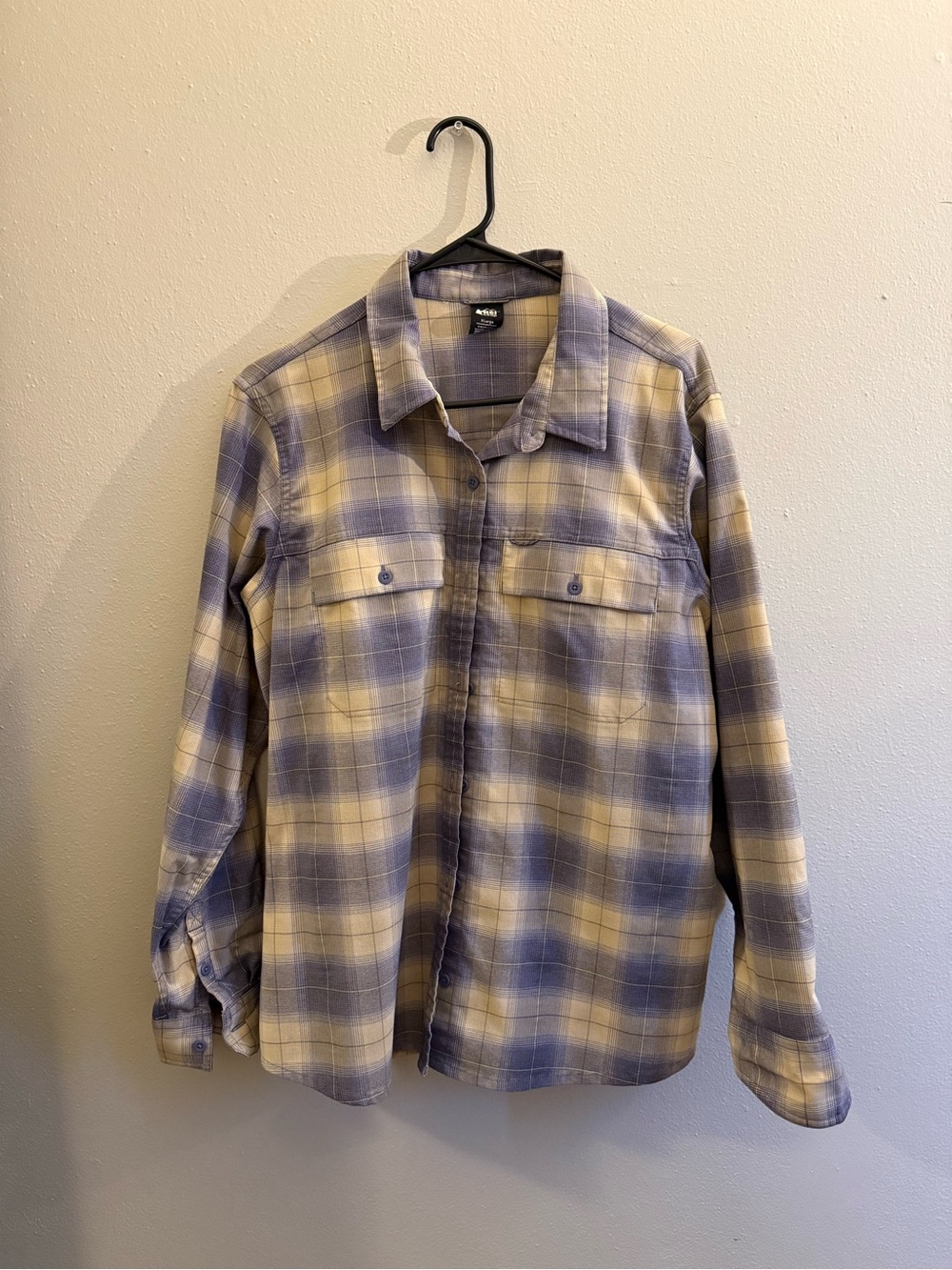REI Women's Plaid Button-Down Shirt - Purple & Cream